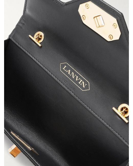 Lanvin Black Invitation Small Satin Clutch