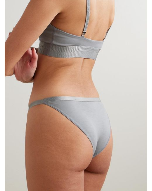 CDLP Gray Set Of Three Stretch-Tencel Lyocell Briefs