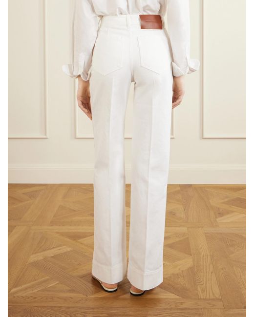 Victoria Beckham White Alina High-Rise Wide-Leg Jeans