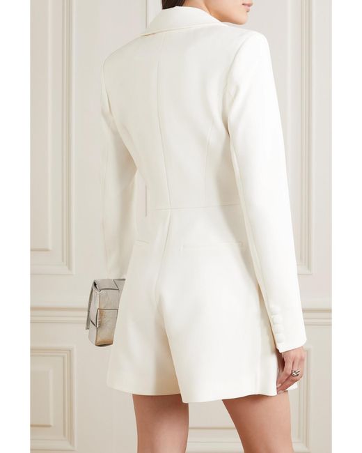 Safiyaa Natural Trinidad Asymmetric Crepe Playsuit