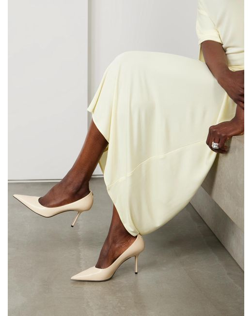 Jimmy Choo Natural Love 85 Leather Pumps