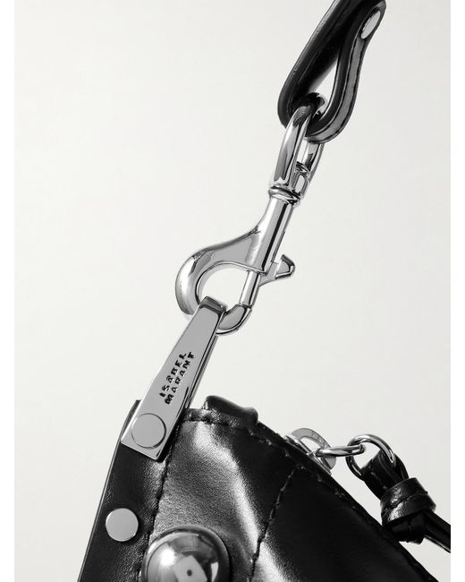 Isabel Marant Black Oskan Schultertasche Aus Leder Mit Nieten