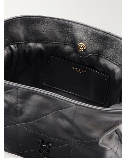 Saint Laurent Black Jamie Cassandre-Appliquéd Quilted Leather Shoulder Bag