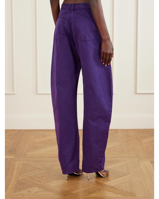 Alaïa Purple Mid-Rise Wide-Leg Jeans