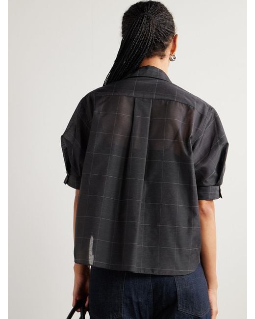 Sacai Black Glen Prince Of Wales Checked Poplin Shirt