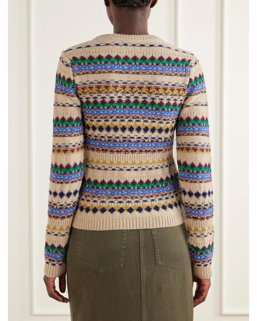 Dries Van Noten Gray Intarsia Wool Sweater