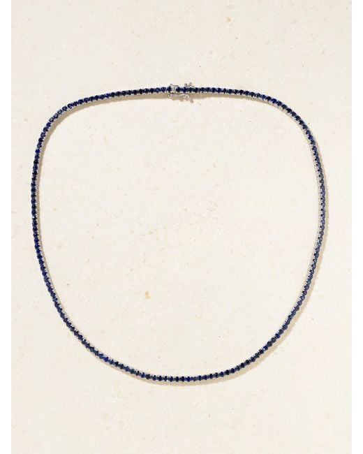 Roxanne First Natural 14-Karat Sapphire Tennis Necklace