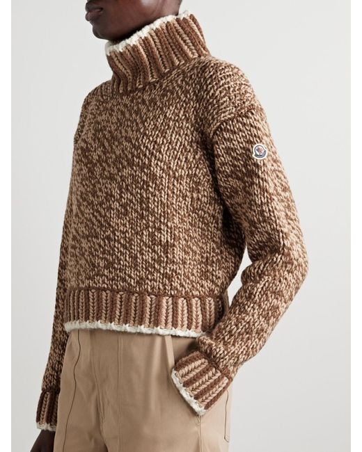 Moncler Brown Wool-Blend Turtleneck Sweater