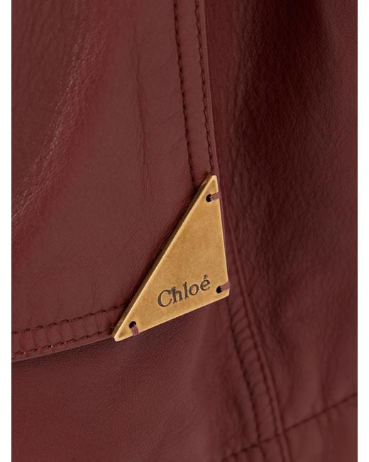 Chloé Purple Buckled Leather Vest