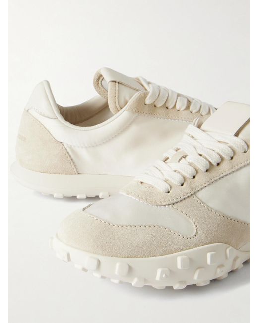 Jil Sander Natural Moon Suede And Shell Sneakers