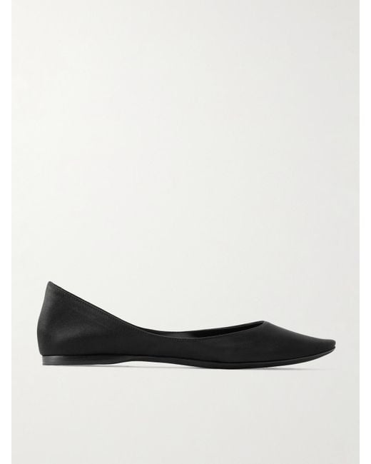 Saint Laurent White Lou Satin Ballet Flats