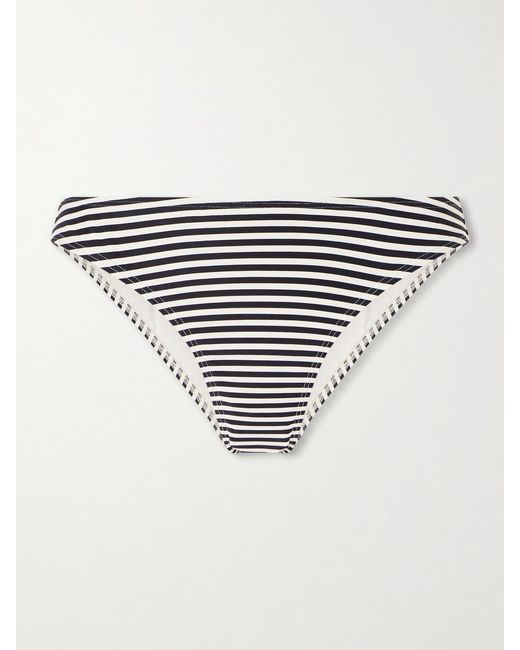 Nili Lotan White Striped Bikini Briefs