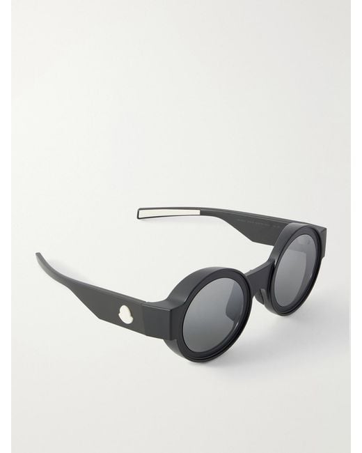 Moncler Black Round-Frame Acetate Sunglasses
