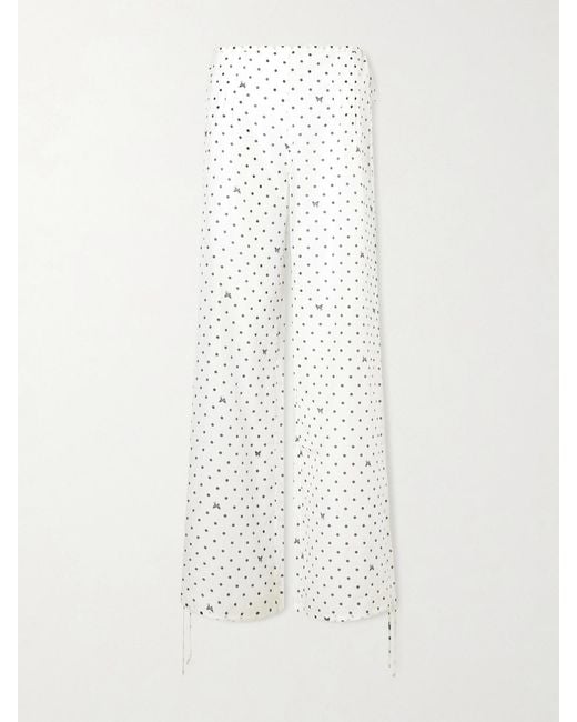 Kiki de Montparnasse White Kiki Polka-Dot Cotton And Silk-Blend Balloon Pants