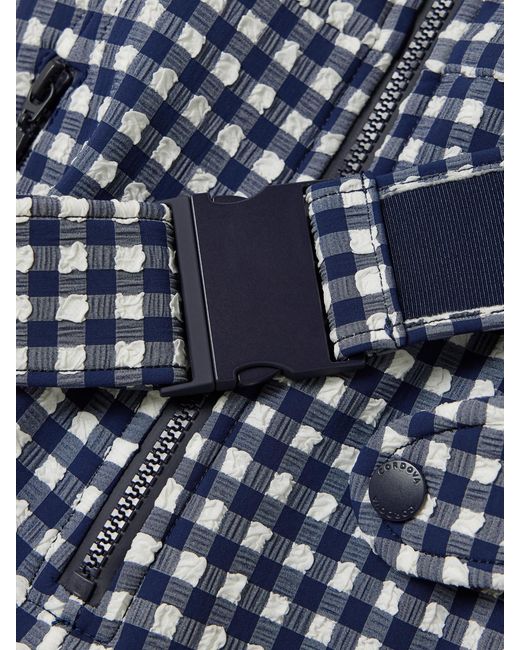 CORDOVA Blue Fernie Belted Gingham Seersucker Ski Salopettes