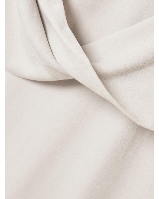 TOVE White Clem Draped Crepe Maxi Dress