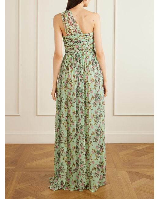 Ulla Johnson Green Aureline One Shoulder Silk Dress