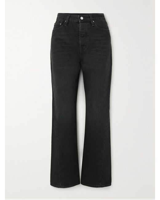Totême Black Net Sustain Twisted Seam High-Rise Straight-Leg Organic Jeans