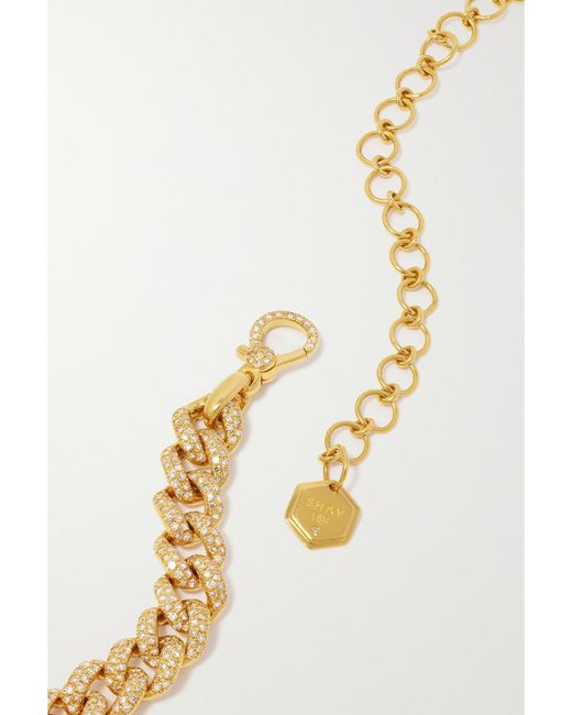 SHAY White Medium 18-Karat Diamond Link Necklace