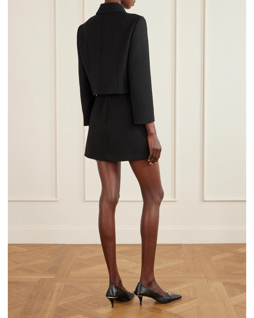 Gucci Blue Cropped Wool-Crepe Jacket