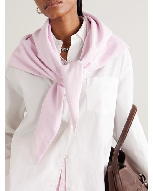 Agolde Pink Maria Mcmanus Embroidered Organic Denim Scarf