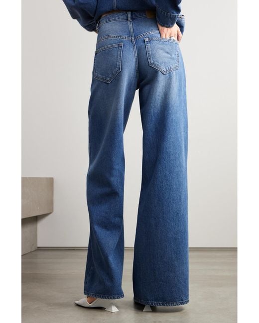 Isabel Marant Blue Lemony Hoch Sitzende Jeans Mit Weitem Bein