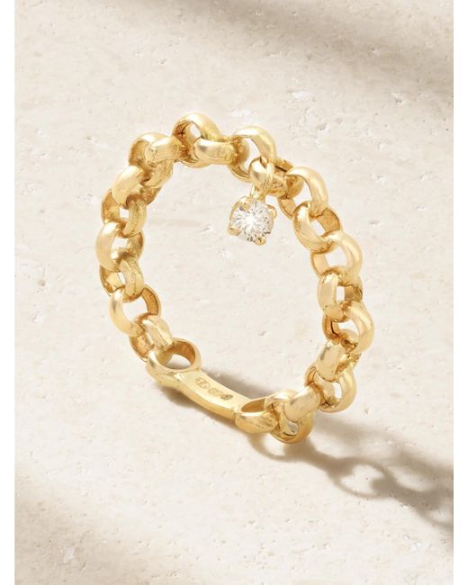 Yvonne Léon Metallic Jaseron Flottant 18-Karat Diamond Ring