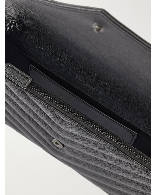 Saint Laurent Black Cassandre Mini Matelassé Leather Shoulder Bag