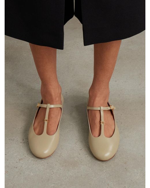 Chloé Natural Marcie Ballerinas Aus Leder Mit Verzierung