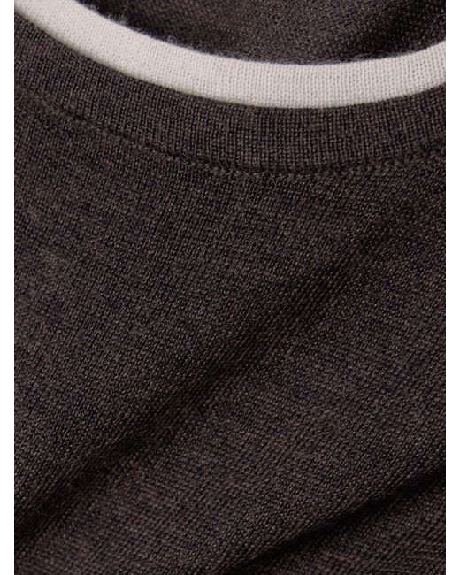 arch4 Brown Selcombe Layered Two-Tone Organic Cashmere Top