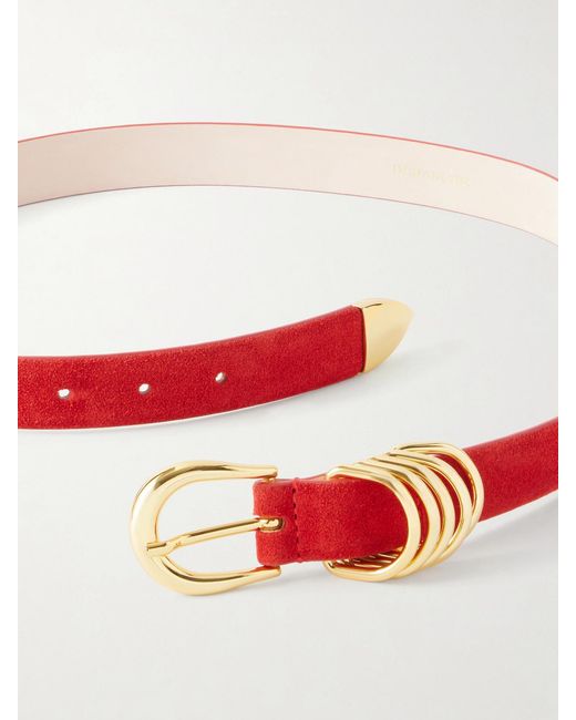 DEHANCHE Red Hollyhock Suede Belt
