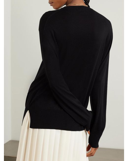 Totême  Black Silk And Cashmere-Blend Sweater