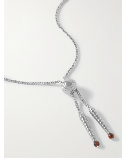 Jacques Marie Mage White Erin Wasson-Plated Tigers Eye Necklace