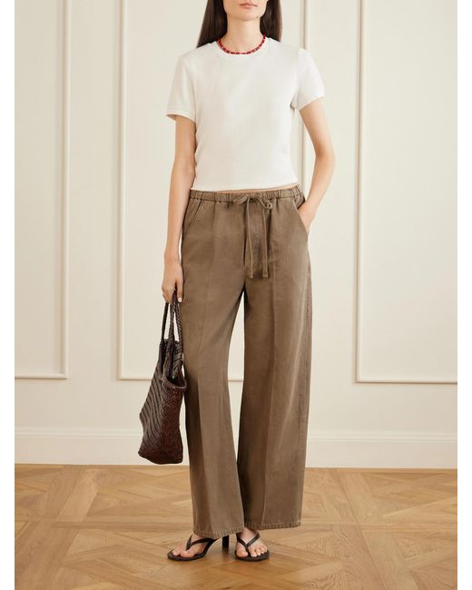 Citizens of Humanity Natural Aurora Cotton And Linen-Blend Wide-Leg Pants