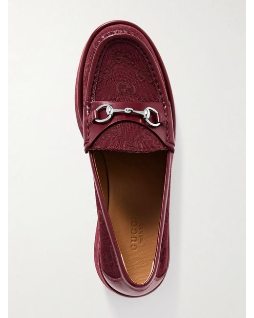 Gucci Red Horsebit Damenloafer Mit Keilabsatz, Größe