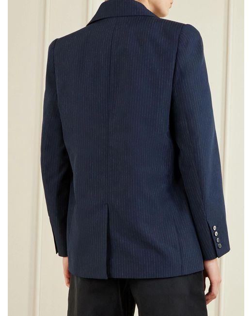 Willy Chavarria Blue Chuco Pinstriped Woven Blazer