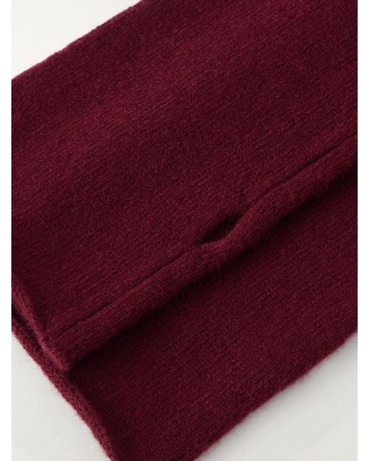 Lisa Yang Purple Aspen Cashmere Fingerless Gloves
