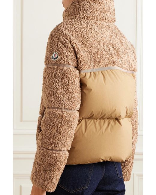 Moncler Brown Segura Quilted Fleece And Shell Down Jacket
