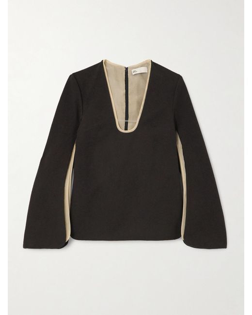 Tory Burch Black Mehrlagiges Oberteil Aus Crêpe