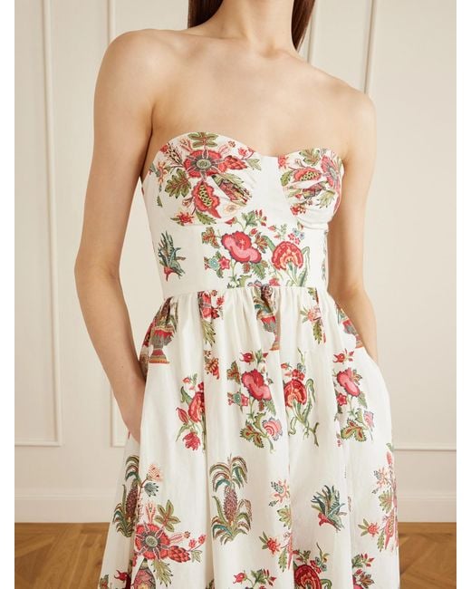 Emporio Sirenuse White Johanna Chintz Floral-Print Cotton Maxi Dress