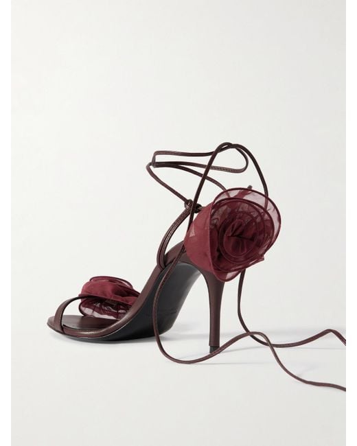 Magda Butrym Red Sandalen Aus Leder Mit Applikationen Aus Tüll