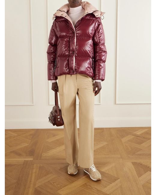 Moncler Red Parana Quilted Shell Down Jacket