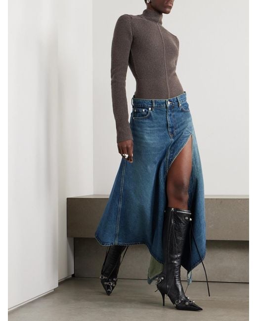 Rick Owens Gray Headon Knitted Cashmere And Wool-Blend Turtleneck Bodysuit