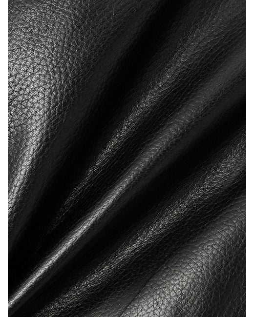 Alaïa Black Padded Leather Bomber Jacket