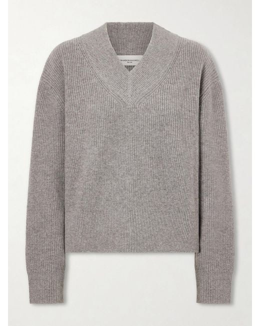 Brandon Maxwell Gray Maris Cashmere Sweater