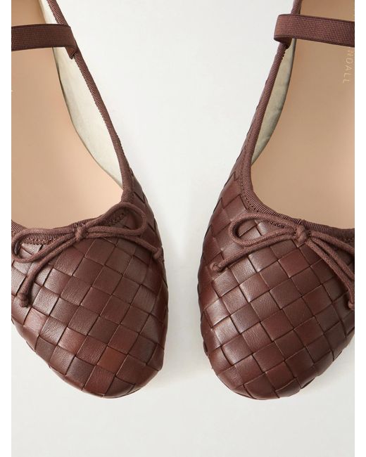 Loeffler Randall Brown Leonie Woven Leather Ballet Flats