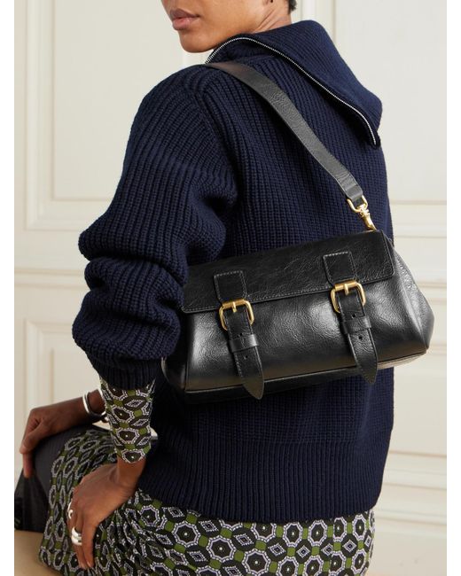 Dries Van Noten Black Schultertasche Aus Leder