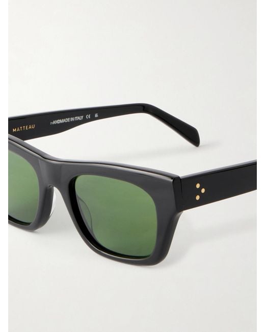 Matteau Green Voyager Square-Frame Acetate Sunglasses
