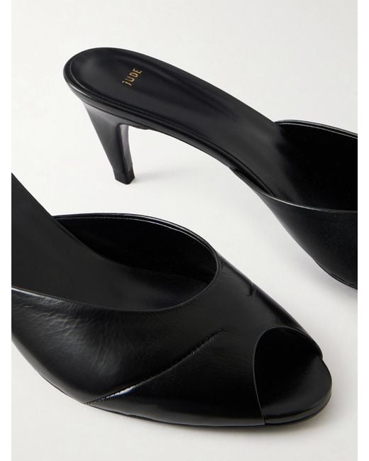 Jude White Cave Leather Mules