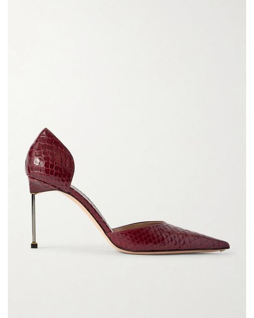 Tom Ford Pink Snake-Effect Leather Pumps